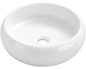 CERANO - Keramické umývadlo Pietra - na dosku - biele lesklé - Ø 36,4 cm