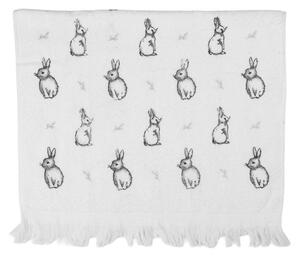 Biely froté uterák s zajačikmi Bunny Buddies - 40*66 cm - Clayre & Eef