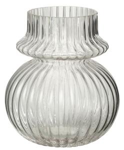 Transparentná sklenená váza s rebrovaním Kanno - Ø 15*17 cm - J-Line by Jolipa