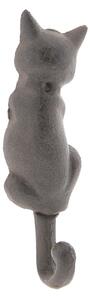 Nástenný kovový háčik mačka - 5 * 3 * 17 cm - Clayre & Eef
