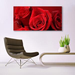 Obraz na skle Ruže kvety 140x70 cm 2 Prívesky
