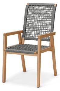 Stolička s vysokým operadlom s textilným výpletom