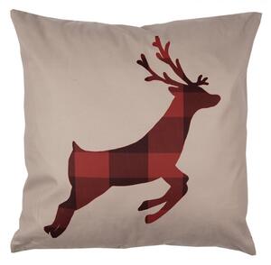 Béžová obliečka na vankúš s jeleňom Deer - 45*45 cm - Clayre & Eef