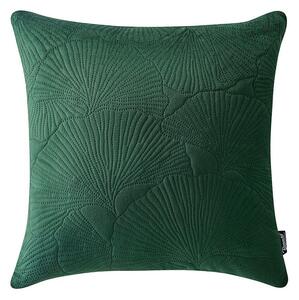 Vkusná zelená zamatová obliečka ginko 45 x 45 cm