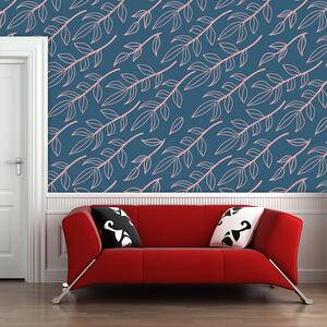 Sablio Tapeta Ružové maľované lístky - 125x75 cm