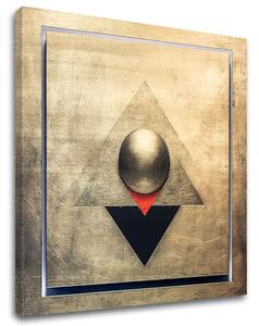 Zlatý dotyk na plátne Symmetry in Gold 70x70 cm
