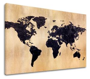 Zlatý dotyk na plátne World in Gold 60x90 cm