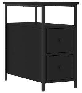 Nočný stolík čierny 30x60x60 cm kompozitné drevo