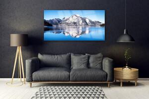Obraz na skle Jazero hory príroda 140x70 cm 4 Prívesky