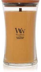Woodwick Opulent Wood Golden Bourbon vonná sviečka s dreveným knotom (hearthwick) 609.5 g