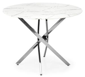 Jedálenský stôl ESTEN 100 cm biela/strieborná