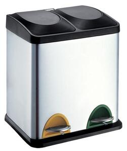 Nerezový nášľapný odpadkový kôš na triedený odpad TORO 30l