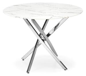 Jedálenský stôl ESTEN 100 cm biela/strieborná