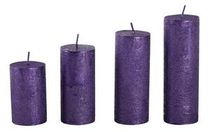 Rustikálna adventná sviečka ø4cm PROVENCE 4ks fialová