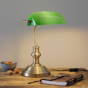 Stolová lampa Bankers, v. 42 cm zelená
