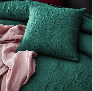 Príjemná prešívaná prikrývka na posteľ bez nití tmavo zelená 240 x 260 cm
