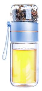 Sklenená fľaša na čaj TORO 165ml+90ml borosilikátové dvojité sklo