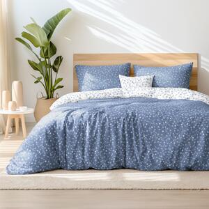 Goldea bavlnené posteľné obliečky - kvietky a motýle s modrosivou 140 x 200 a 70 x 90 cm