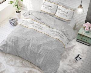 Škandinávske sivé posteľné obliečky s nápisom Luxurious 200 x 220 cm, 60 x 70 cm, 3 ks