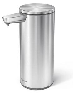 Bezdotykový oceľový dávkovač mydla v matne striebornej farbe 266 ml – simplehuman