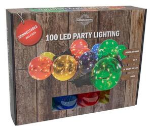 Party osvetlenie 10x farebná guľa s časovačom 100LED 4,5m