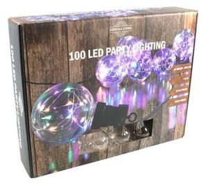 Party osvetlenie 10x dúhová guľa s časovačom 100LED 4,5m