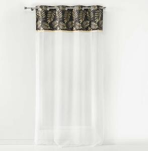 Luxusná biela záclona so zamatovým pásom s listami 140 x 280 cm