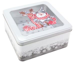Dóza na vianočné pečivo 18x18x8,6cm Santa