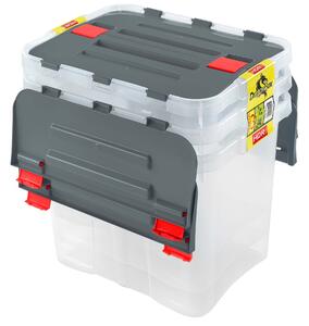 Plastový úložný box s vekom HEIDRUN Dragon 3x24l