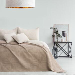 Jemná béžová posteľná prešívaná prikrývka bez nití Hot Press 170 x 270 cm