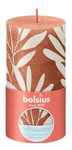 Rustikálna sviečka 13 cm Bolsius korálová / šalvia
