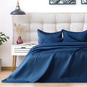 Geometrický vzorovaný tmavo modrý prehoz na posteľ 200 x 220 cm