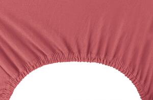 FLHF Bavlnené jersey prestieradlo Amber, staroružová Rozmer: 140-160x200 cm