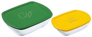 Súprava sklenených dóz s viečkom PYREX 1200ml a 2500ml