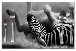 Sablio Prestieranie Válajúca sa zebra: 40x30cm