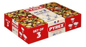 Súprava sklenených pekáčov PYREX 3ks 2000ml, 3000ml a 4000ml