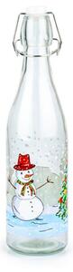Sklenená fľaša s patentným uzáverom TORO 260ml snehuliak