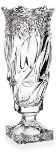 KRIŠTÁĽOVÁ VÁZA BOHEMIA ENIGMA FLAMENCO ICE NA NOHE 380MM