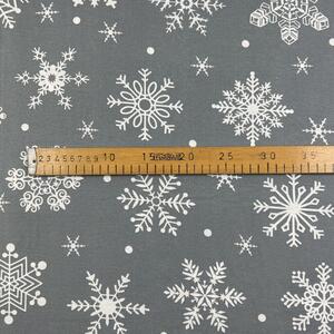 Ervi bavlna š.240cm - snehové vločky na šedom - 16820, metráž