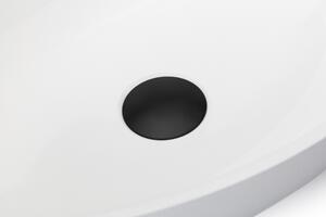 CERANO - Umývadlo na dosku z liateho mramoru Algirdas - biela lesklá - 59x38,3 cm