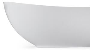 CERANO - Umývadlo na dosku z liateho mramoru Algirdas - biela lesklá - 59x38,3 cm