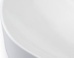 CERANO - Umývadlo na dosku z liateho mramoru Lukas - biela lesklá - 60x40 cm