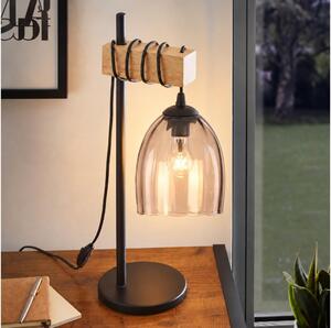BRILAGI - Stolná lampa NUBILA 1xE27/40W/230V hnedá/čierna/dymová béžová