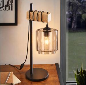 BRILAGI - Stolná lampa NUBILA 1xE27/40W/230V hnedá/čierna/dymová béžová