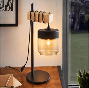 BRILAGI - Stolná lampa NUBILA 1xE27/40W/230V hnedá/čierna/dymová béžová