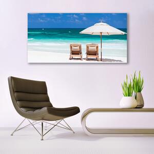 Obraz na akrylátovom skle Pláž dáždnik krajina 140x70 cm 2 Prívesky