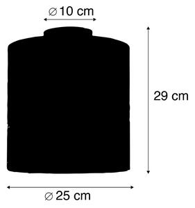 Stropná lampa matný čierny zamatový odtieň červená 25 cm - Combi