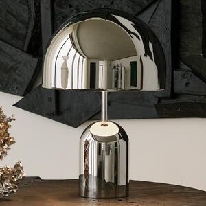 Tom Dixon Stolová LED lampa Bell, strieborná, 43 cm, stmievateľná, Chrómová / strieborná, Obývacia izba / jedáleň, kov, Dizajn, Stojacie svietidlo