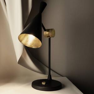 Tom Dixon stolová LED lampa Beat, čierna, mosadz, výška 53 cm, Čierna, Obývacia izba / jedáleň, Mosadz, Dizajn, Stojacie svietidlo