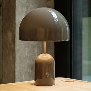 Tom Dixon Stolová LED lampa Bell, taupe, výška 43 cm, stmievateľné, Hliník / sivá / zinok, Obývacia izba / jedáleň, kov, Dizajn, Stojacie svietidlo